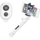 Combo selfie stick with tripod and remote control bluetooth white