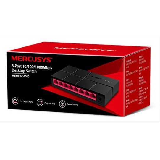 MERCUSYS Desktop Switch MS108G, 8x 10/100/1000 Mbps, Ver. 1 MERCUSYS Desktop Switch MS108G, 8x 10/100/1000 Mbps, Ver. 1