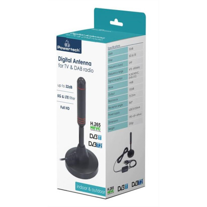 POWERTECH ψηφιακή κεραία PT-992, 5G & LTE, indoor & outdoor, 32dB