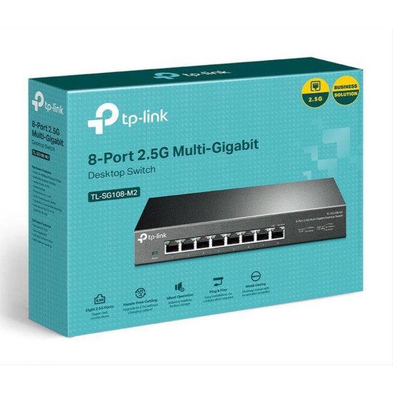 TP-LINK Multi-Gigabit Desktop Switch TL-SG108-M2, 8-Port 2.5G, Ver. 1.0 TP-LINK Multi-Gigabit Desktop Switch TL-SG108-M2, 8-Port 2.5G, Ver. 1.0