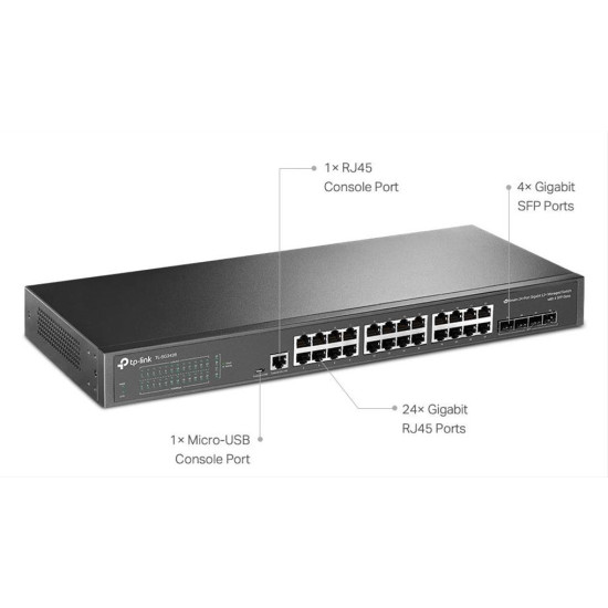 TP-LINK L2+ managed switch TL-SG3428, 24-Port Gigabit, 4x SFP, Ver.2.0