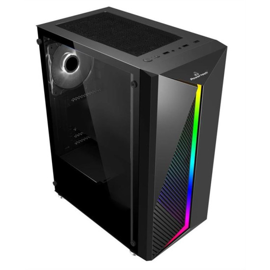 POWERTECH Gaming case, tempered glass, 80mm fan, PSU 500W PT-864 PT-848 POWERTECH Gaming case, tempered glass, 80mm fan, PSU 500W PT-864 PT-848