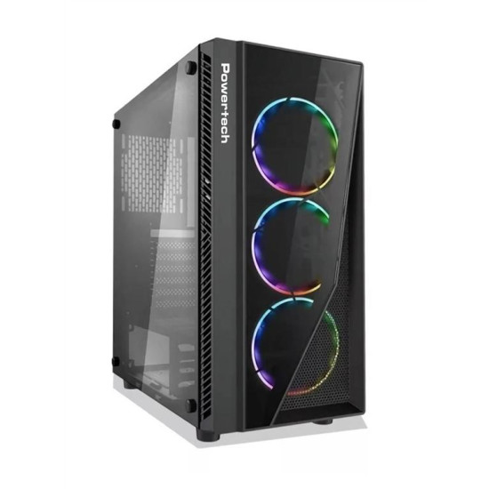 POWERTECH Gaming case , tempered glass, 4x 120mm fans (3x RGB) PT-743 POWERTECH Gaming case , tempered glass, 4x 120mm fans (3x RGB) PT-743