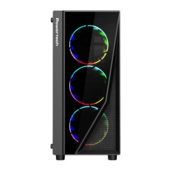 POWERTECH Gaming case , tempered glass, 4x 120mm fans (3x RGB) PT-743