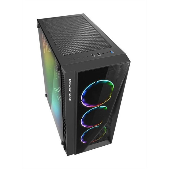 POWERTECH Gaming case , tempered glass, 4x 120mm fans (3x RGB) PT-743 POWERTECH Gaming case , tempered glass, 4x 120mm fans (3x RGB) PT-743