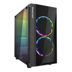 POWERTECH Gaming case, tempered glass, 3x 120mm fans (2x RGB) PT-839