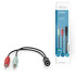 Καλώδιο ήχου Stereo από 3,5mm θηλ. σε 2x 3,5mm αρσ., 0.20m, NEDIS CAGB22160BK02