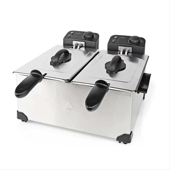 Ανοξείδωτη διπλή φριτέζα 6L, 3600W, NEDIS KADF601FSR Ανοξείδωτη διπλή φριτέζα 6L, 3600W, NEDIS KADF601FSR