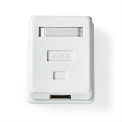 Πρίζα τοίχου εξωτερική U/UTP CAT6 με 1x θύρα RJ45, σε λευκό χρώμα, NEDIS CCGP89100WT Πρίζα τοίχου εξωτερική U/UTP CAT6 με 1x θύρα RJ45, σε λευκό χρώμα, NEDIS CCGP89100WT