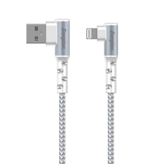 Καλώδιο USB 2.0 A αρσ. σε Lightning 2m, γωνία, σε λευκό χρώμα, ENERGIZER C710LKWH