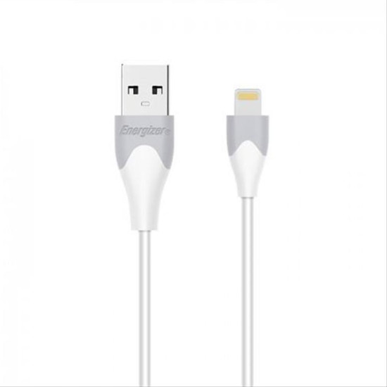 Καλώδιο USB 2.0 A αρσ. σε Lightning, 1.2m, σε λευκό/γκρι χρώμα, ENERGIZER C610LGWH