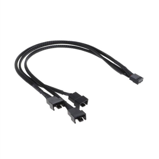 Καλώδιο Y-Splitter, For fan, 4PIN to 3x4PIN, 0.3m, Μαυρο - 18321