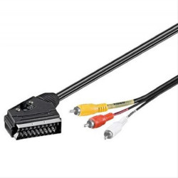 GOOBAY καλώδιο SCART 21-pin σε 3x RCA 2m, μαύρο ,50364 GOOBAY καλώδιο SCART 21-pin σε 3x RCA 2m, μαύρο ,50364
