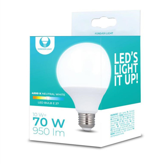 LED Bulb E27 G95 10W 230V 4500K 950lm Forever Light