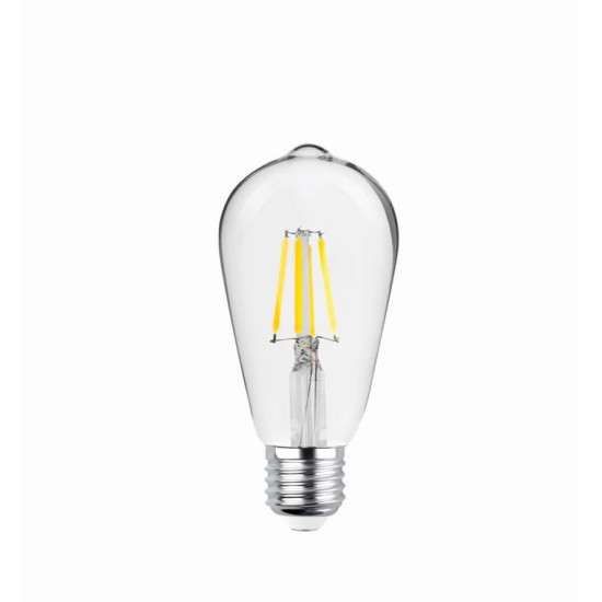 LED Bulb Filament E27 ST64 4W 230V 2700K 470lm COG clear Forever Light RTV0100008