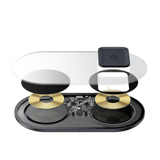 Baseus wireless charger Simple 2in1 18W transparent BRA010657