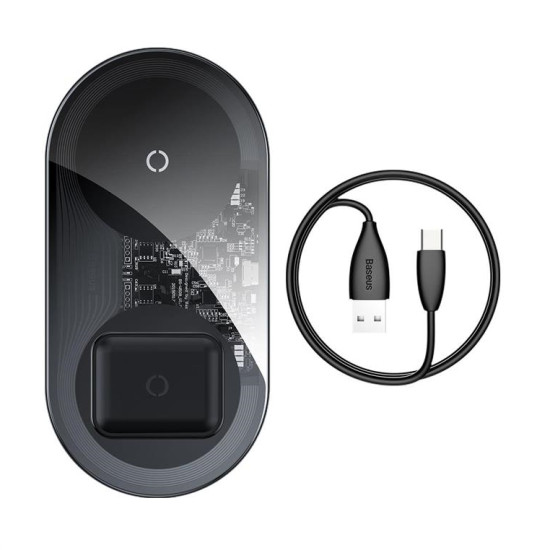 Baseus wireless charger Simple 2in1 18W transparent BRA010657