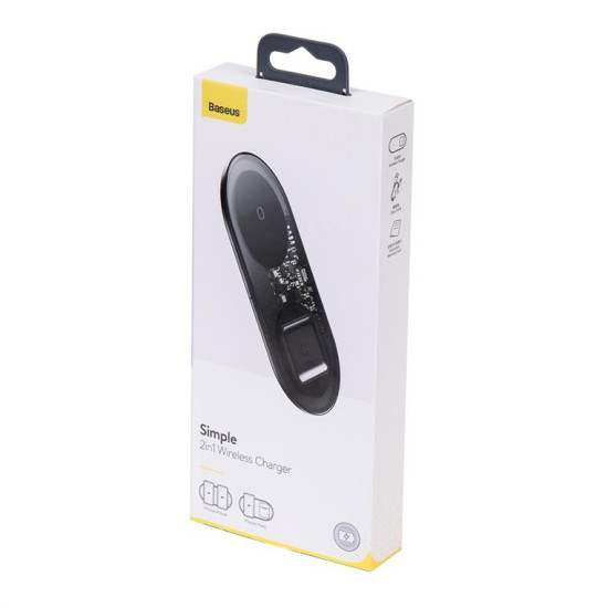 Baseus wireless charger Simple 2in1 18W transparent BRA010657