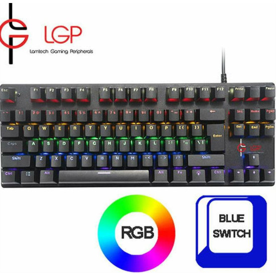 LGP MECHANICAL KEYBOARD BLUE SWITCH WITH 9 LFX GR LAYOUT "JUPITER" BLACK