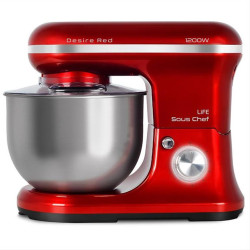 LIFE Sous Chef Desire Red Κουζινομηχανή με inox κάδο μίξης 5L, 1200W, σε κόκκινο χρώμα