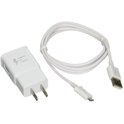 Samsung Charger Set, Travel Adaptor White EP-TA20EWE + Micro-USB Data Cable White EP-DG925UWE