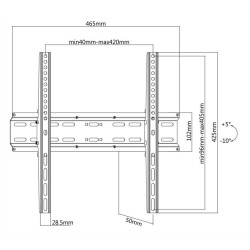 BRATECK Επιτοίχια βαση KL25-44T, για οθόνη 32"-55", έως 35kg
