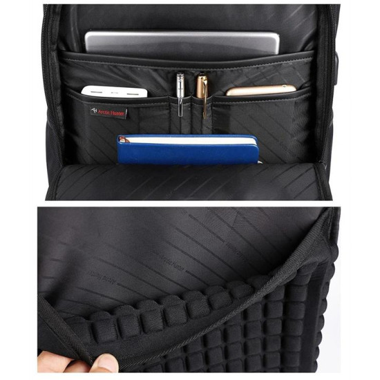 ARCTIC HUNTER τσάντα πλάτης B00120C-BK με θήκη laptop 15.6", μαύρη