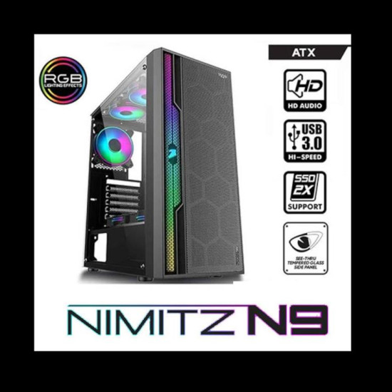 ARMAGGEDDON EXCELLENT ATX GAMING CASE NIMITZ N9 BLACK NN9B ARMAGGEDDON EXCELLENT ATX GAMING CASE NIMITZ N9 BLACK NN9B