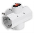 POWERTECH αντάπτορας ρεύματος PT-824, 3x schuko, 250V 16A, λευκός PT-824
