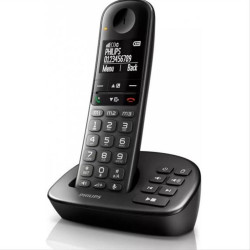 PHILIPS ασύρματο τηλέφωνο XL4951DS/34 ελληνικό μενού, τηλεφωνητής, μαύρο
