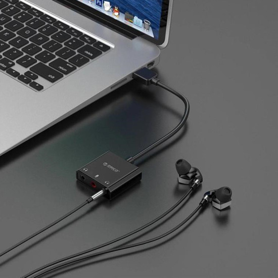 ORICO USB κάρτα ήχου SKT3, USB2.0, 3x 3.5mm, μαύρο