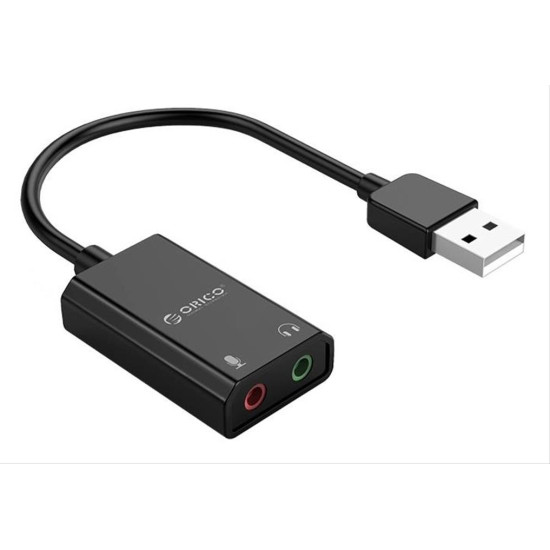 ORICO USB κάρτα ήχου SKT2, USB2.0, 2x 3.5mm, μαύρο ORICO USB κάρτα ήχου SKT2, USB2.0, 2x 3.5mm, μαύρο