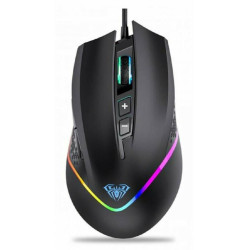 AULA ενσύρματο gaming ποντίκι AULA F805, 6400DPI, 7 πλήκτρα, RGB, μαύρο