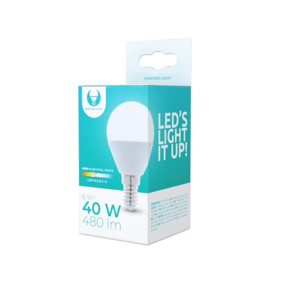 LED bulb E14 G45 6W 4500K 480lm Forever Light