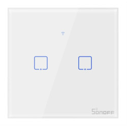 SONOFF smart διακόπτης ΤΧ-T2EU2C, αφής, Wi-Fi, διπλός, λευκός