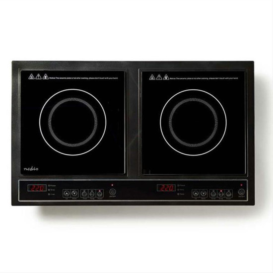 NEDIS KAIP112CBK2 Ηλεκτρική επαγωγική εστία διπλή, 3400W