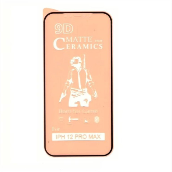 IPHONE 12 / 12 PRO - CERAMIC GLASS MATT 5D BLACK