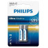 PHILIPS Ultra αλκαλικές μπαταρίες LR03E2B/10, AAA LR03 1.5V, 2τμχ