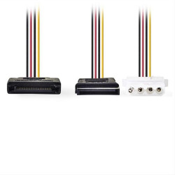 Καλώδιο-αντάπτορας τροφοδοσίας SATA σε Molex 4-pin + SATA, 0.15m.