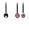 NEDIS Καλώδιο ήχου Stereo 6.35 mm αρσ. - 2x RCA αρσ., 2m, σε μαύρο χρώμα. CAGP23300BK20