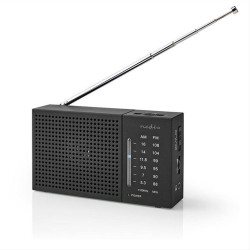 NEDIS RDFM1200BK Μini φορητό ραδιόφωνο FM / AM, σε μαύρο χρώμα.
