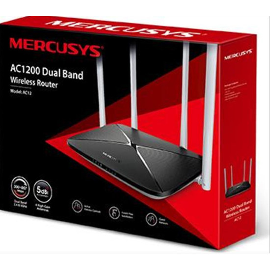 MERCUSYS Wireless Gigabit Router AC1200, Dual Band, Ver. 2.0 AC12 MERCUSYS Wireless Gigabit Router AC1200, Dual Band, Ver. 2.0 AC12