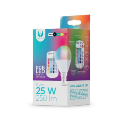LED Bulb E14 G45 RGB + White 5W + RC Forever Light