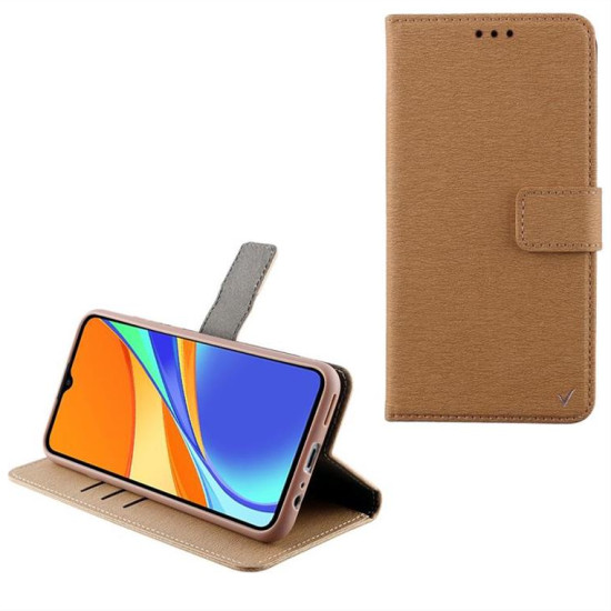 ΘΗΚΗ XIAOMI REDMI 9C 6.53" ALLURE MAGNET BOOK STAND CLIP GOLD