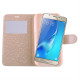 ΘΗΚΗ SAMSUNG J5 2016 J510 LEATHER GOLD-TPU VIEW BOOK STAND