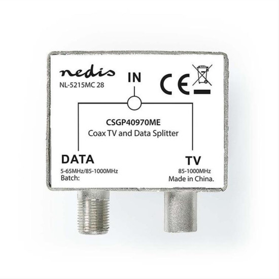 Μεταλλικό βύσμα κεραίας IEC (Coax) αρσ./F θηλ. - IEC (Coax) θηλ., σε ασημί χρώμα. CSGP40970ME Μεταλλικό βύσμα κεραίας IEC (Coax) αρσ./F θηλ. - IEC (Coax) θηλ., σε ασημί χρώμα. CSGP40970ME