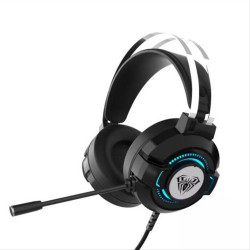 Aula S602, Για PC, Με φωτισμό, Μικρόφωνο, USB + 3.5mm, Γκρί - 20545