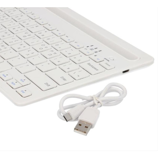 LAMTECH BT 5.0 KEYBOARD WITH IPAD AND MOBILE STAND WHITE