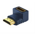 CABLETIME αντάπτορας HDMI M-F AV599, 90Degree(B/B), 4K, μπλε