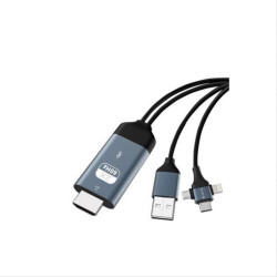 Devia Cable 3in1 Storm HDMI - Lightning + USB-C + microUSB black BRA010308 Devia Cable 3in1 Storm HDMI - Lightning + USB-C + microUSB black BRA010308